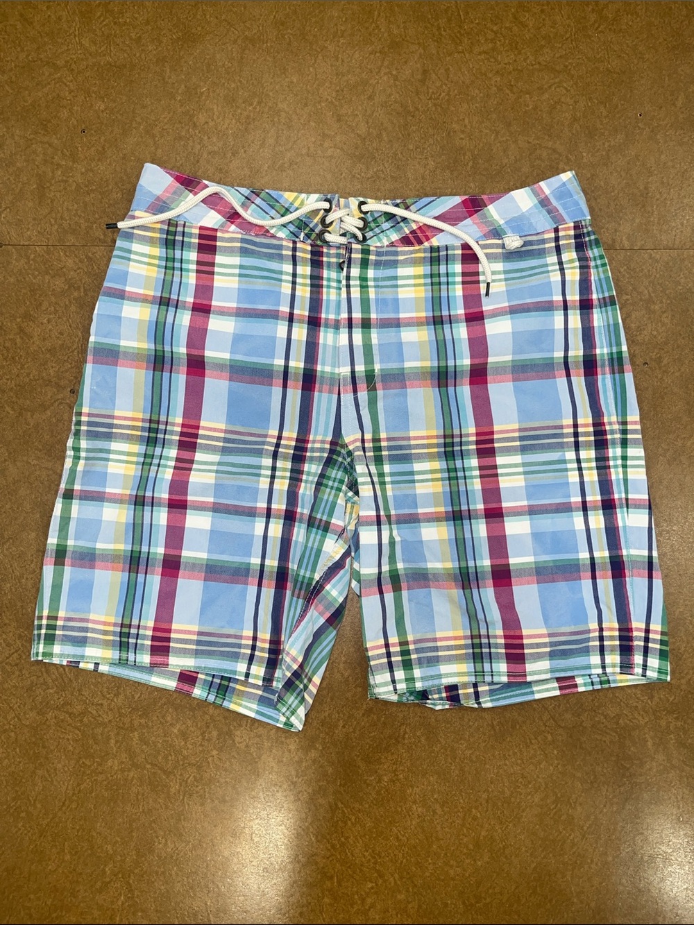 Vintage Ralph Lauren Multicolor Plaid Men's Board Shorts • Size 34